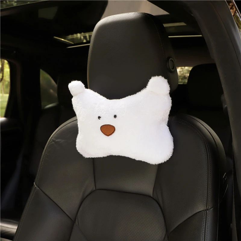 Car Cartoon Bear Headrest And Neck Pillow Cute Plush