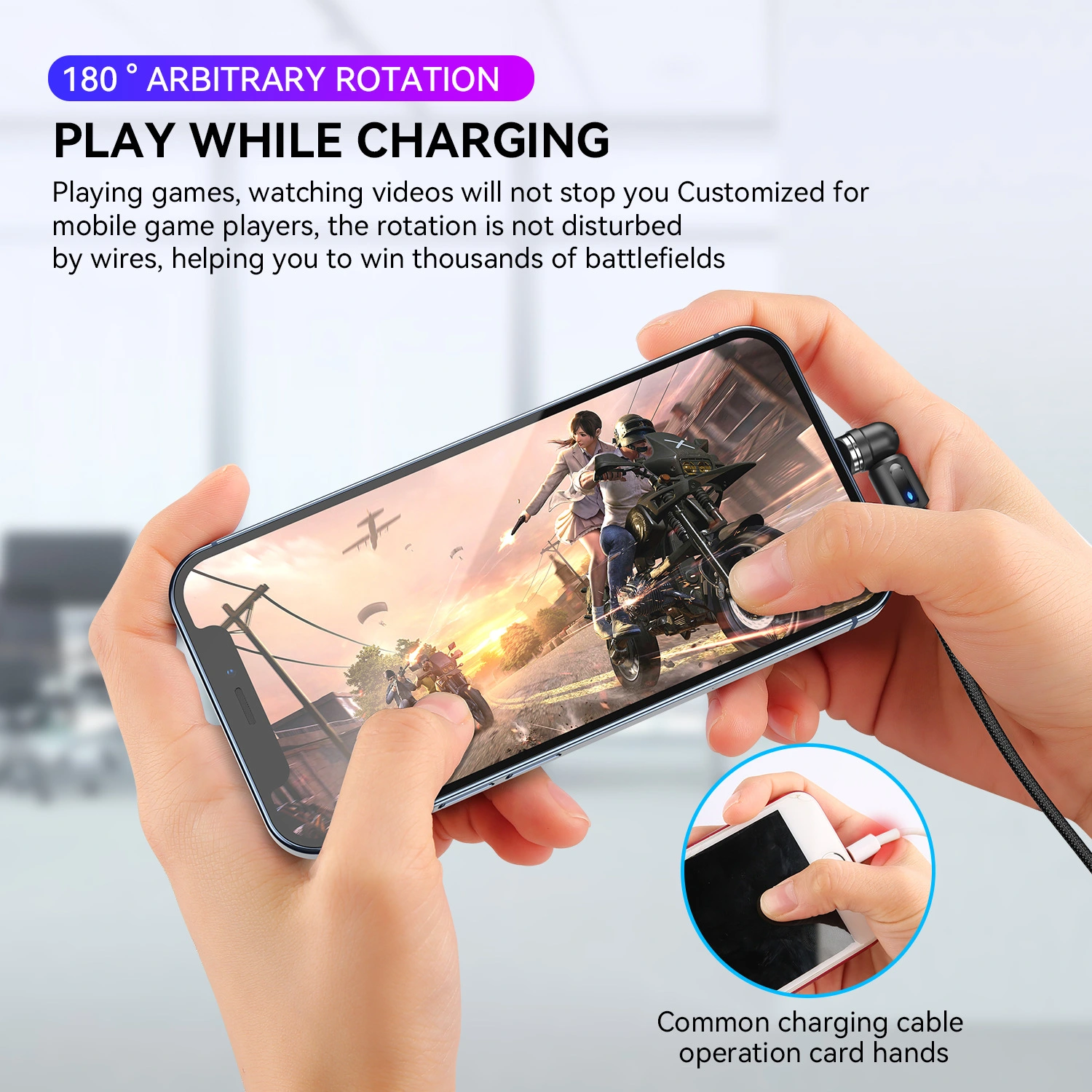 540 Degree Rotating Magnetic Charging Cable