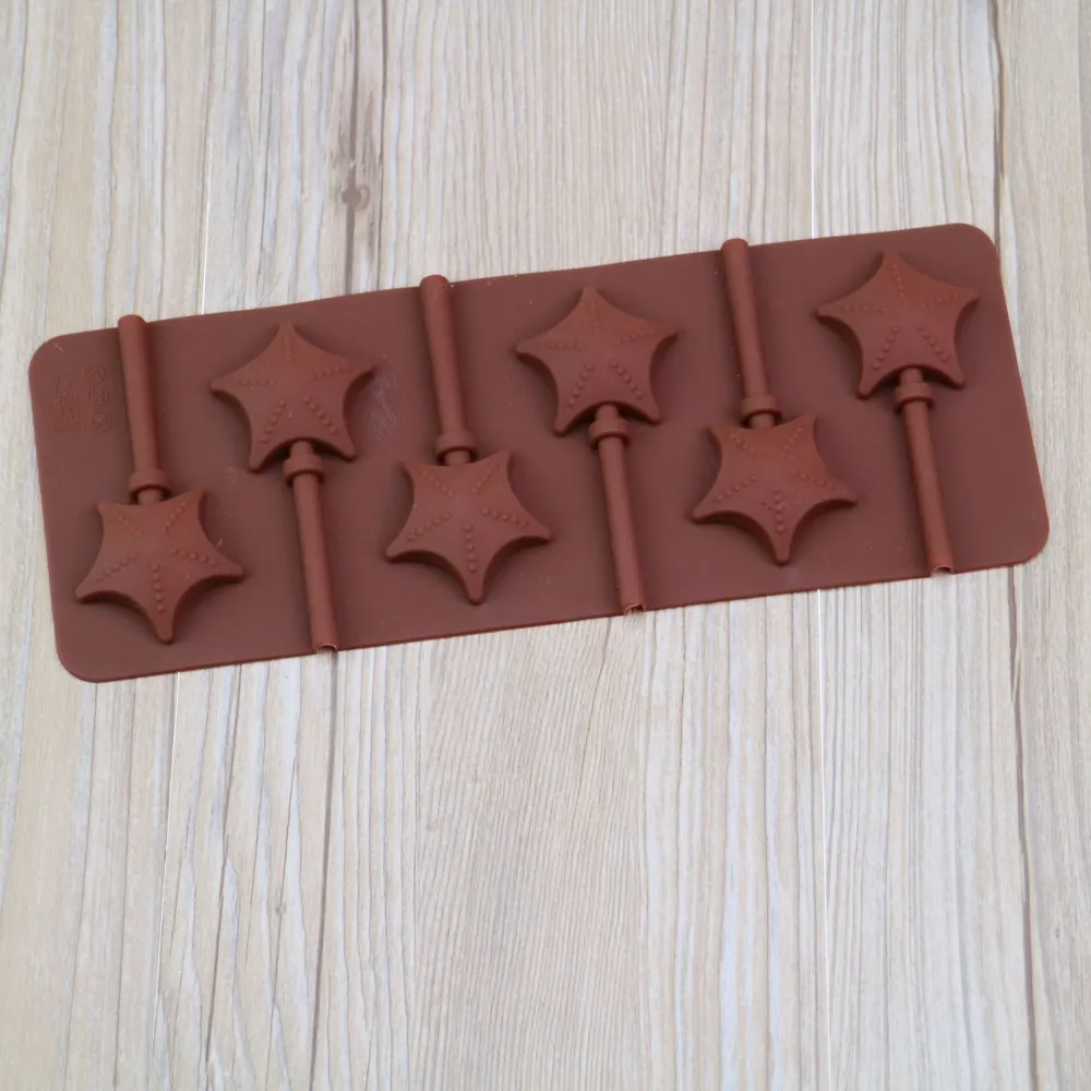 6 Stars Silicone Lollipop Mold