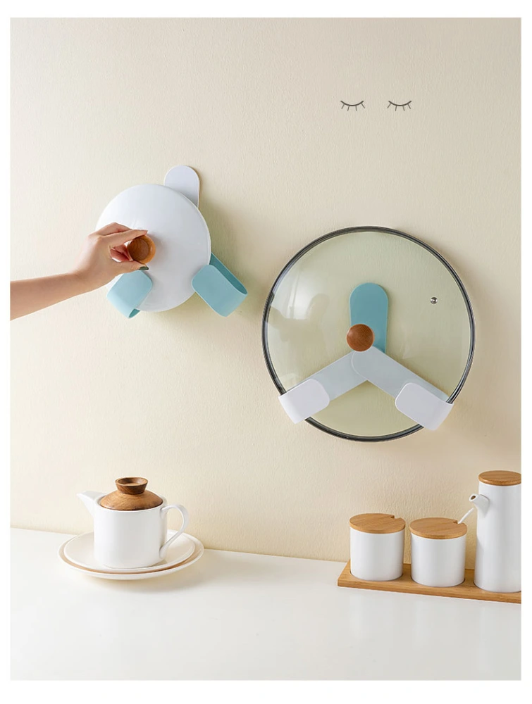 Kitchen Wall-mounted Pot Lid Rack Creative Can Rotate