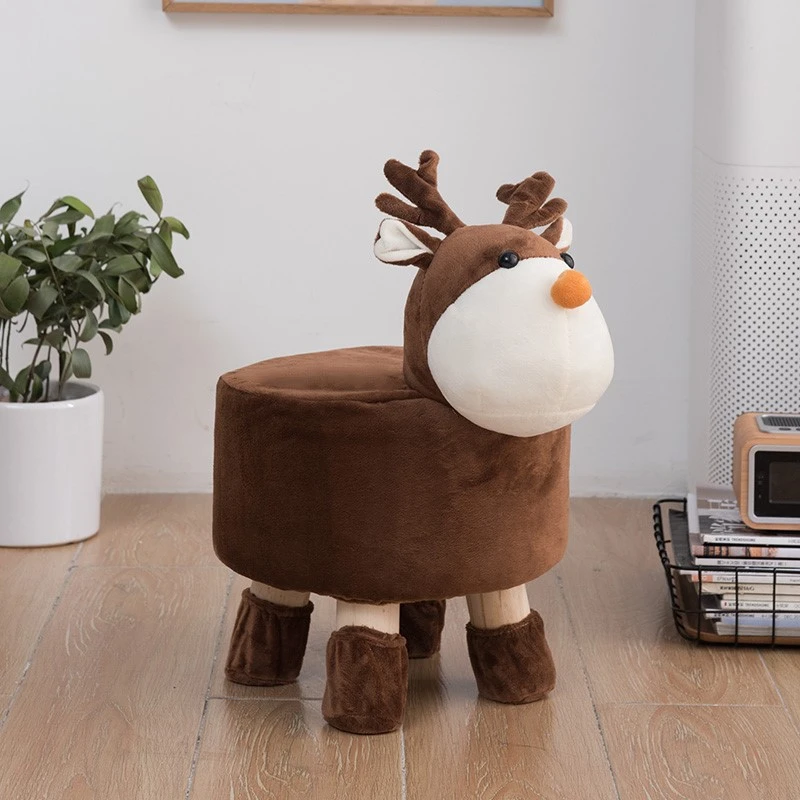 Household Children's Stool Deer Solid Wood Small Bench