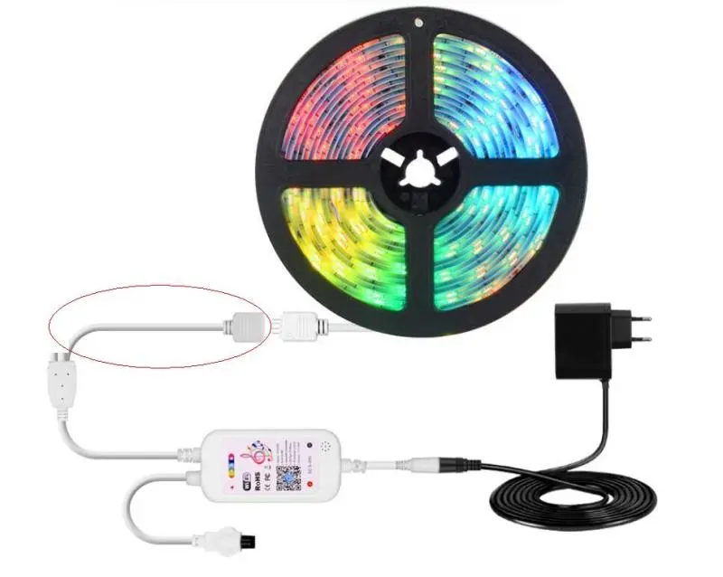 Wifi Light With 5050rgb12v 24 Key Remote Control Music Rhythm Voice Smart Light Strip Set
