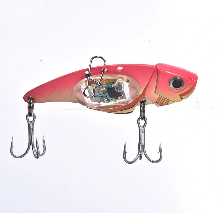 LED Fish-shaped Fish Lure Underwater Luminous Light Bait Fake Lure Metal Luminous Bait