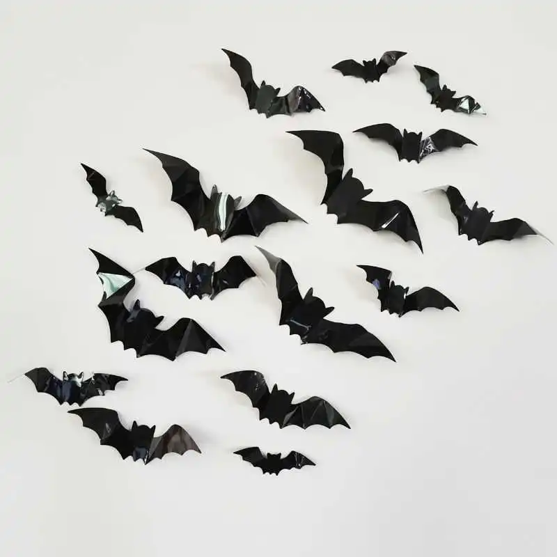 PVC3dThebat16 Three Dimensional Bats Combination Decorative Stickers