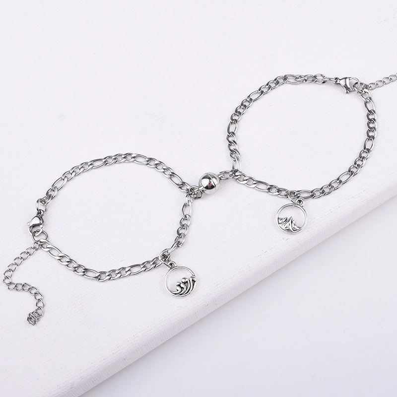 Chain Titanium Steel Non-fading Magnet Attracts Lovers Bracelet