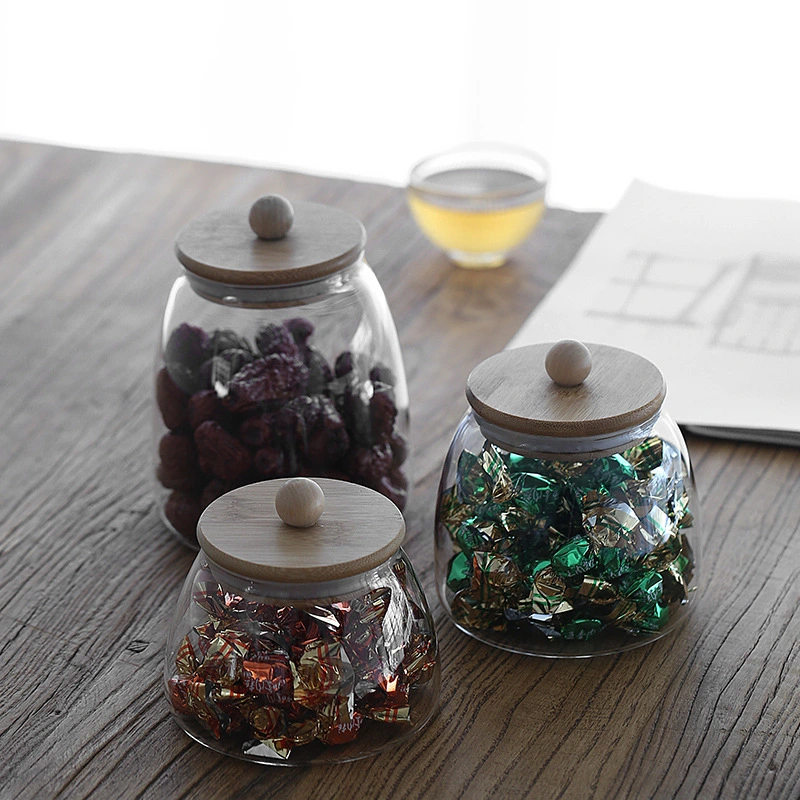 Hammered Glass Tea Sealed Cans Household Transparent Food Storage Box