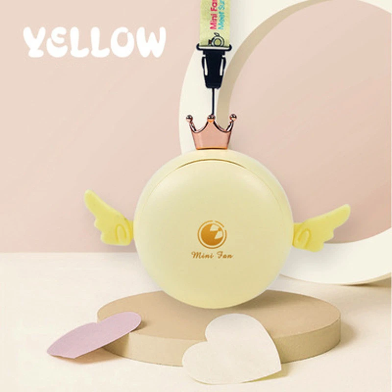 Cartoon Lanyard  USB Rechargeable Small Fan