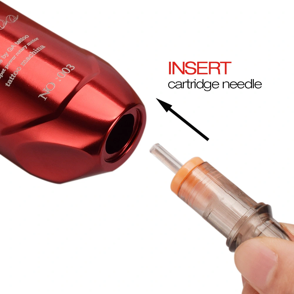 Red Aluminum Alloy Short Pen Carved One Motor Tattoo Machine