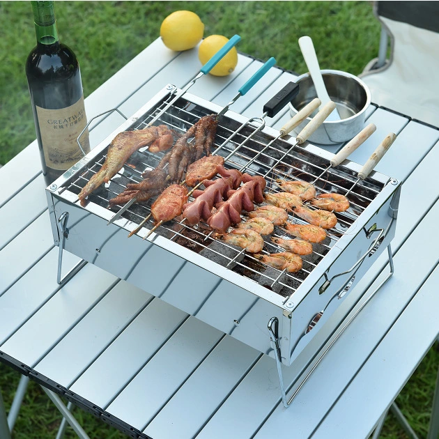 Stainless Steel Portable Barbecue Grill Household Charcoal Type