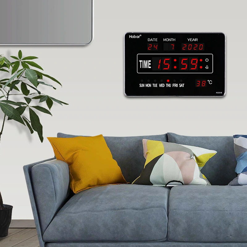 Wall-mounted Electronic Clock With Perpetual Calendar