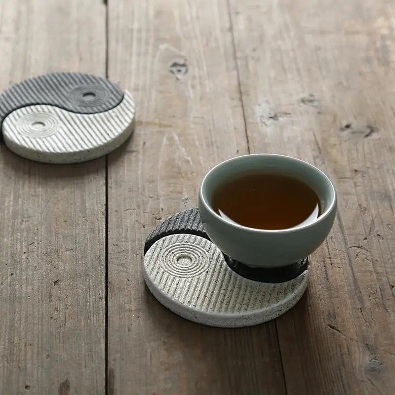 Personality Creative Ceramic Tea Coaster Japanese Style Insulation