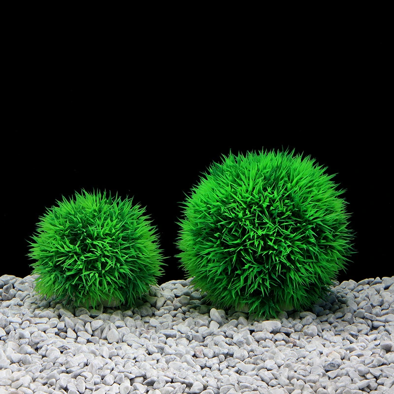 Decorative Landscaping Algae Ball Fish Tank Ornaments Plastic Grass Green