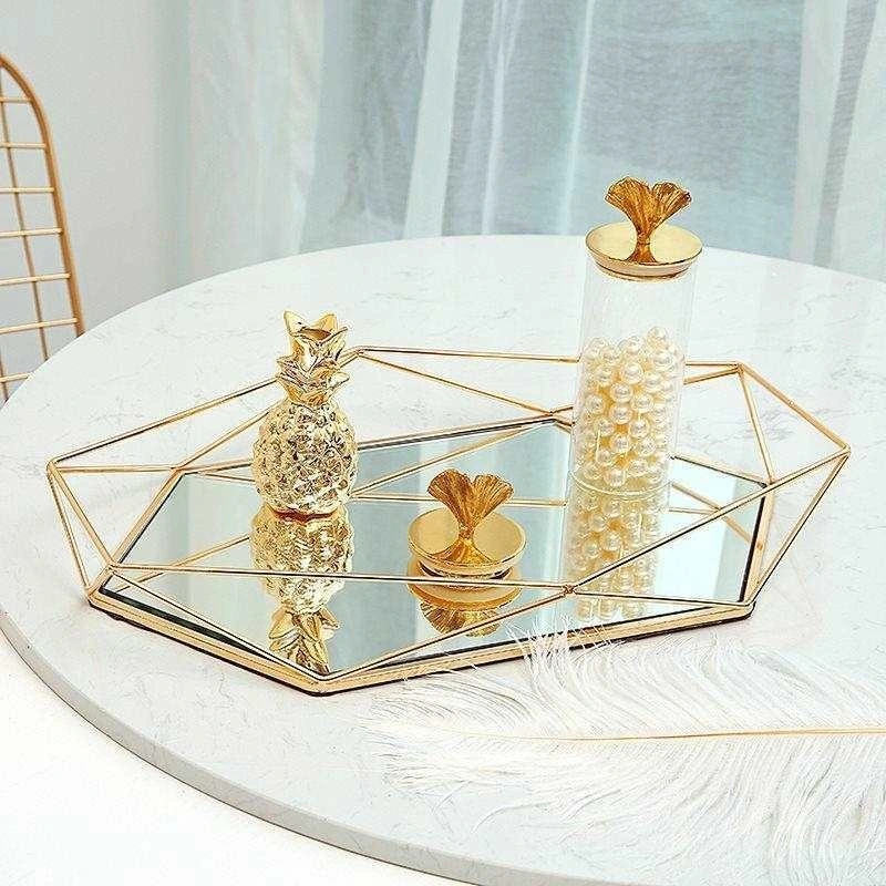 Retro European Style Glass Jewelry Display Tray