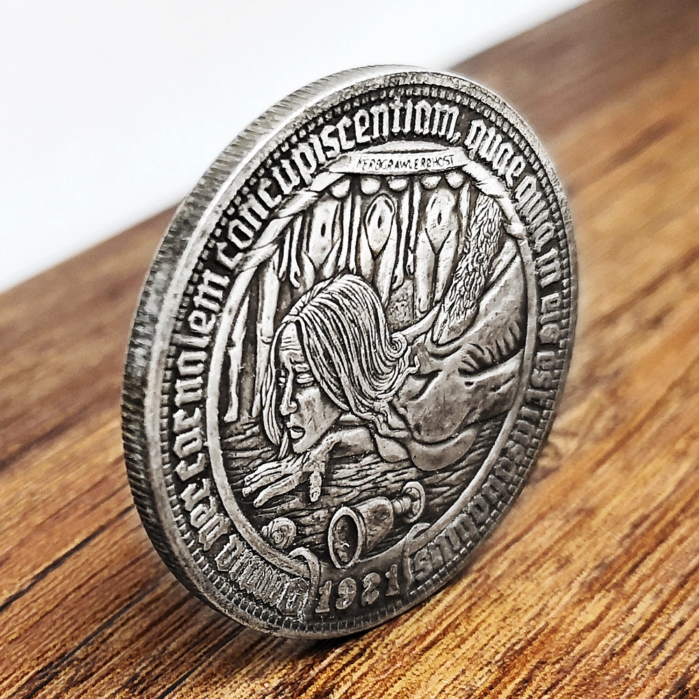 Centaur Beauty Slave Stray Coins Engraving Antique Distressed
