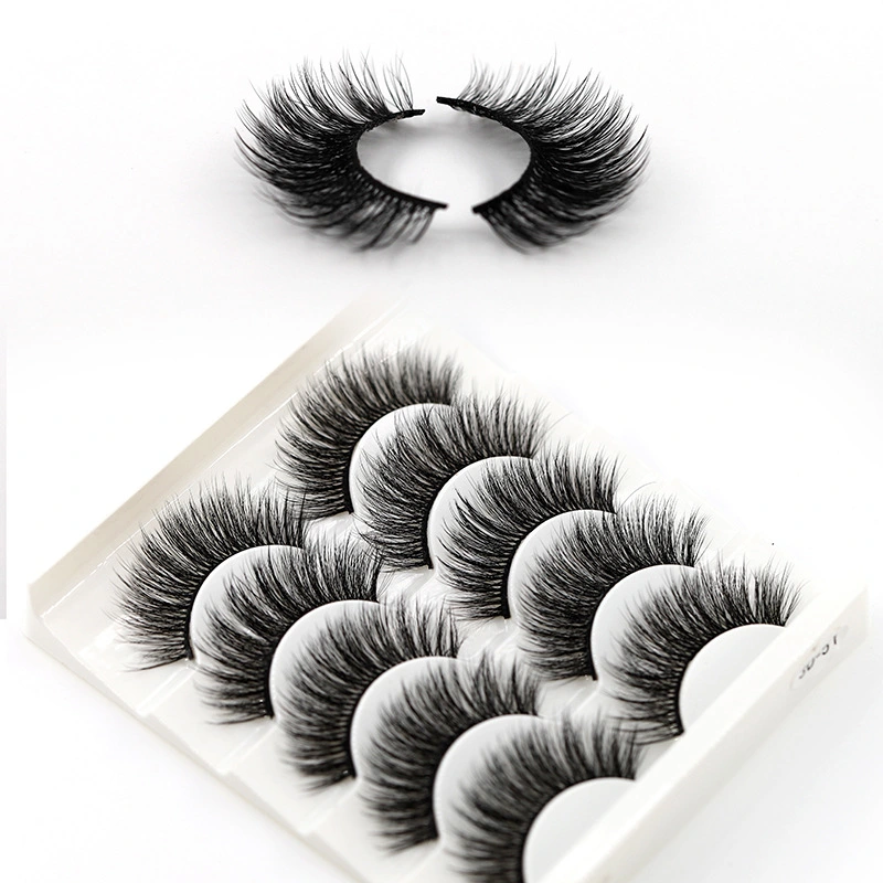 5 Pairs Of Chemical Fiber False Eyelashes Curling And Multi-level Messy