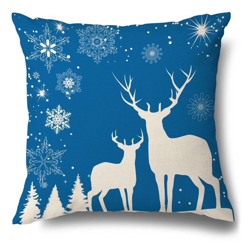 Christmas Pillowcase Linen Elk Set Sofa Pillows