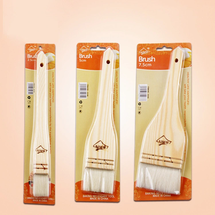 High Quality Straight Wood Handle Wool Brush With Packing
