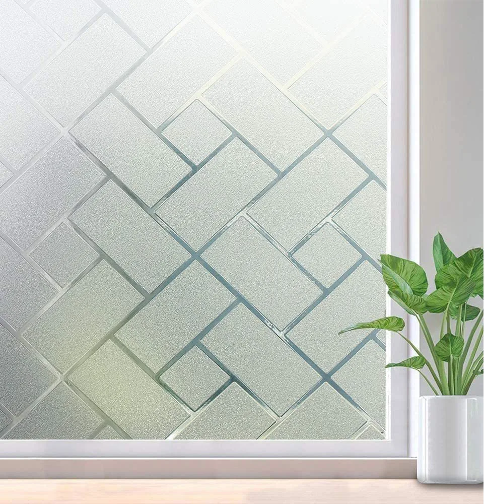 Geometric Rectangle Thermal Insulation Privacy Electrostatic Glass Film