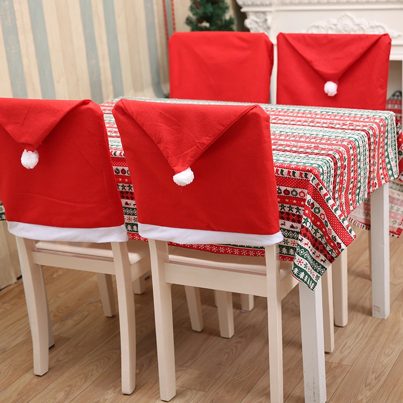 Christmas Decoration Red Non-woven Christmas Chair Cover