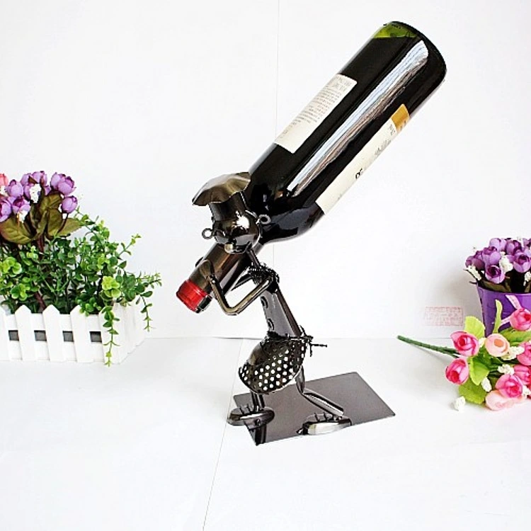 Creative Back Wine Rack Collectible Ornaments Iron