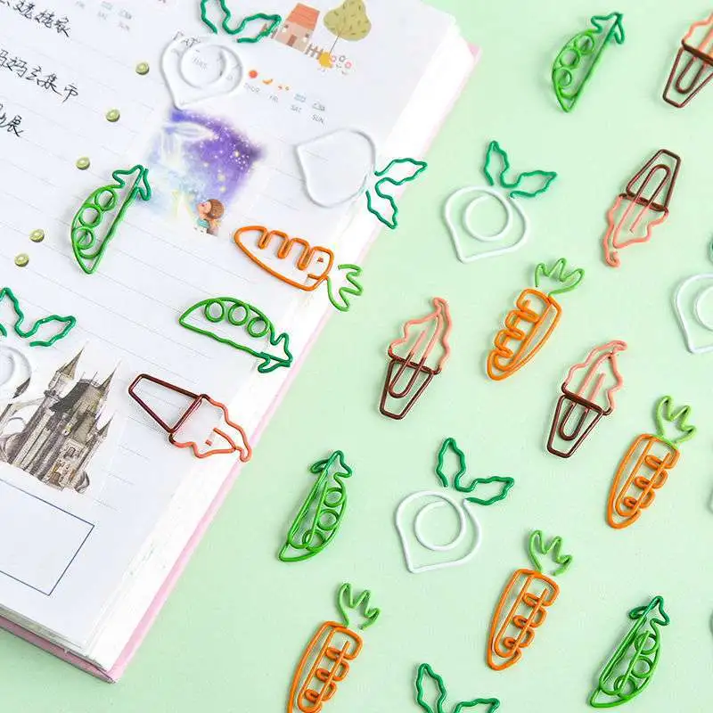 Cartoon Cute Fruit Note Holder Simulation Pea Pod Carrot Paper Clip