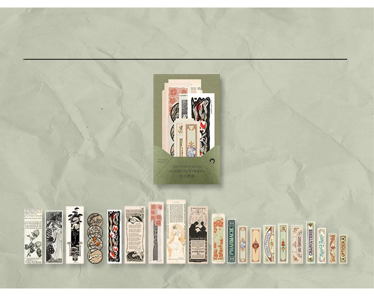 Sticker Set Retro Literary Hand Account Decoration Small Pattern