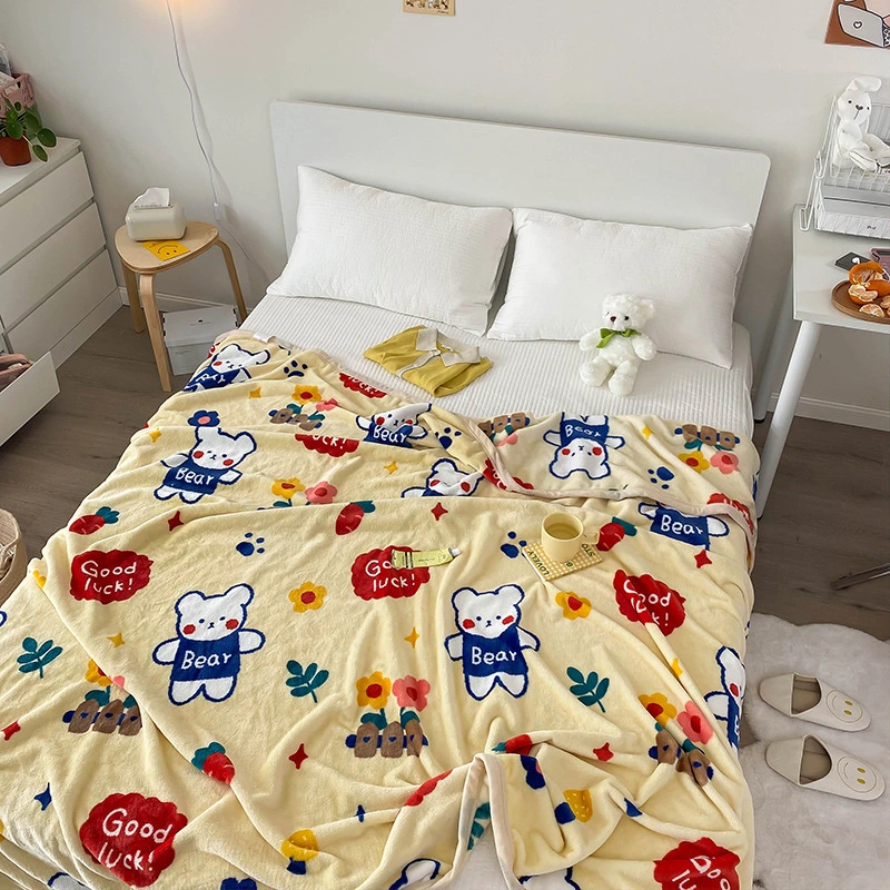 Single Nap Cartoon Milk Velvet Blanket