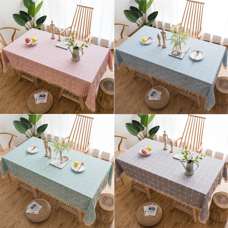 Plaid Japanese Style Tea Table And Table Cloth Mat