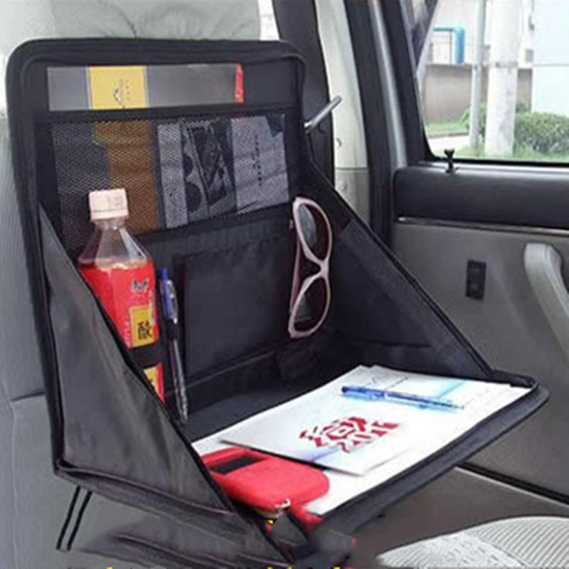 Car Seat Folding Laptop Holder Multifunctional Oxford Cloth Hanging Storage