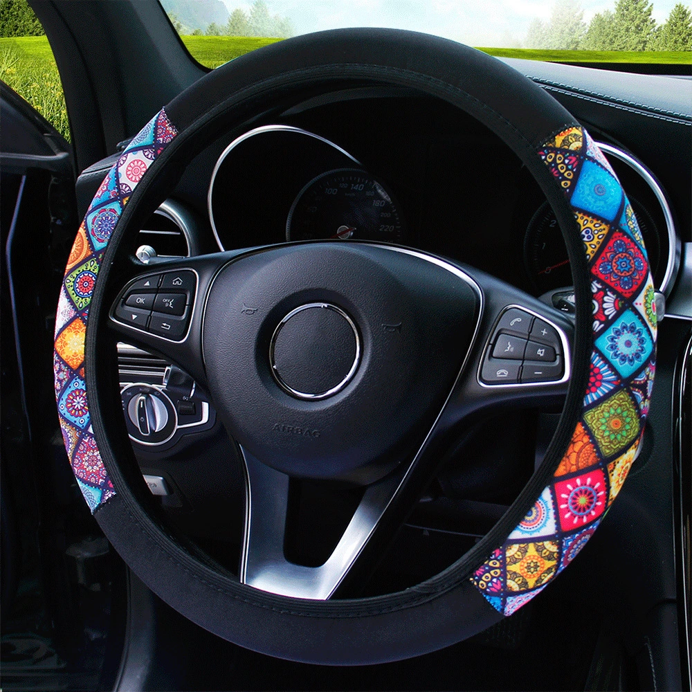 No Inner Ring Neoprene Fashion Color Matching New Elastic  Steering Wheel Cover