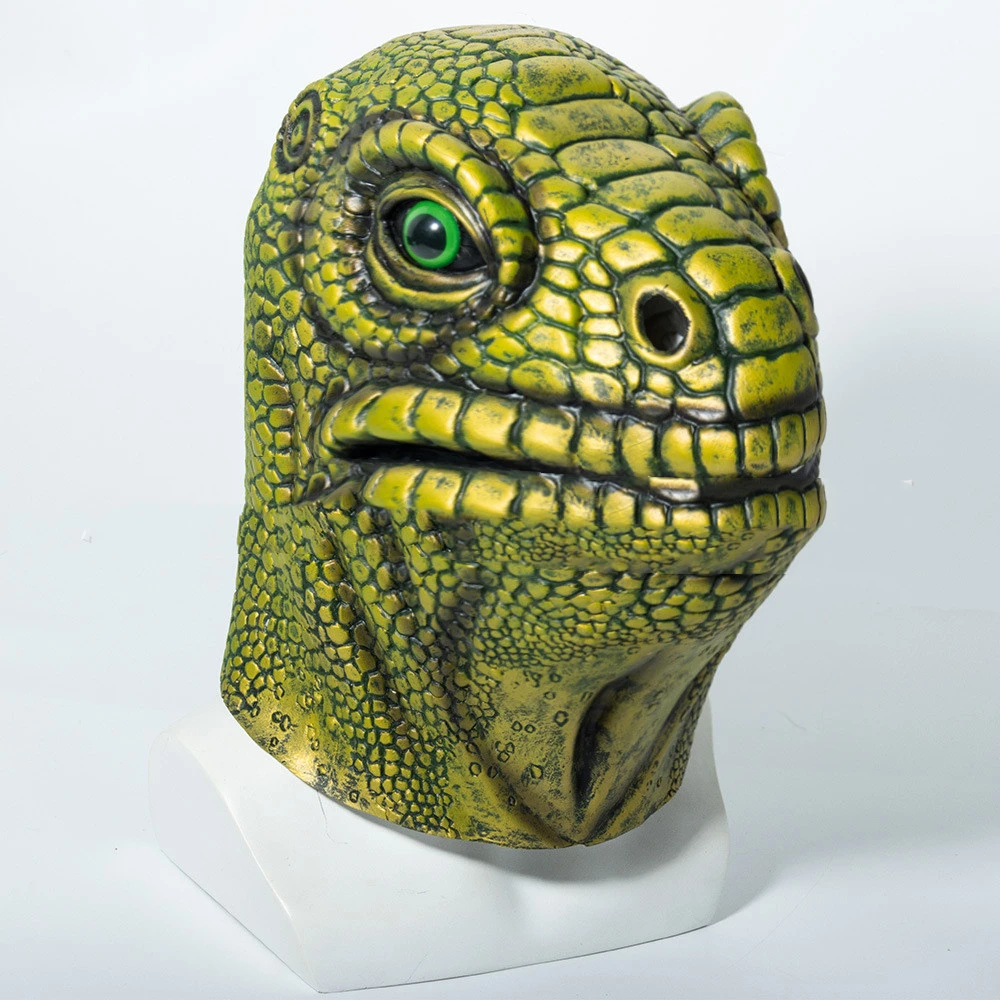 Lizard Man Latex Mask Headgear Horror Funny