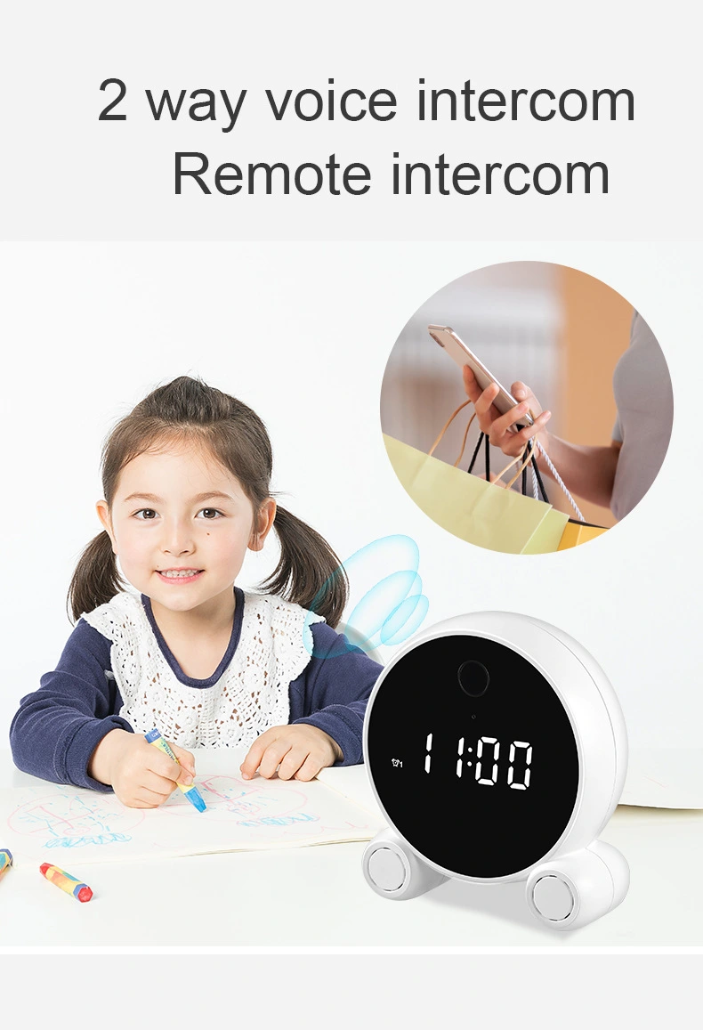 Wifi Alarm Clock Camera HD 1080P Night Vision Motion Detection Portable Home Security Surveillance Wifi Clock IP Camera