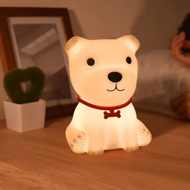 Little Cute Dog Silicone USB Charging LED Night Light