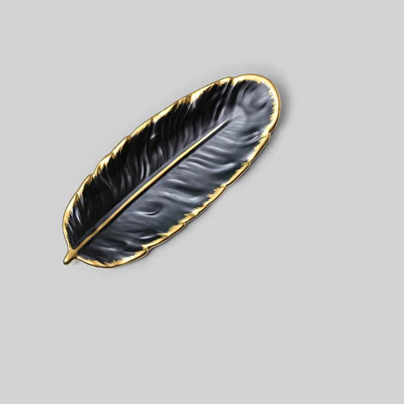Phnom Penh Ceramic Feather Dessert Plate