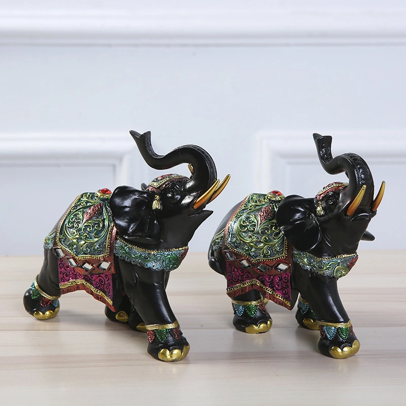 Creative Home Auspicious Elephant Resin Ornaments Exquisite Entrance Living Room Decorations