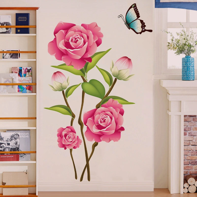 Flower Bathroom Tile Door Wall Decoration Stickers