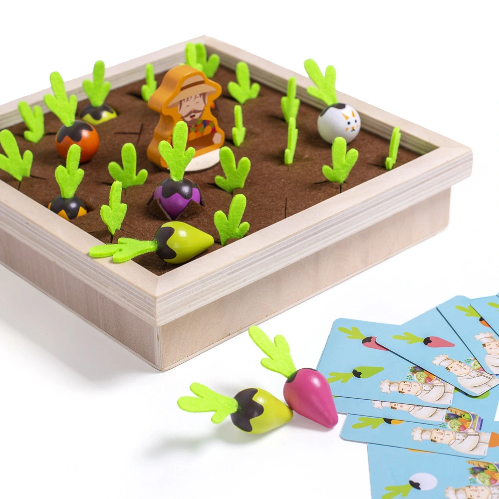 Children's Wooden Toy Farm Pulling Radish Memory