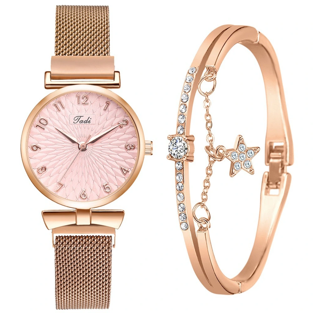 Personality Mesh Band Magnetic Strap Ladies Bracelet Quartz Watch