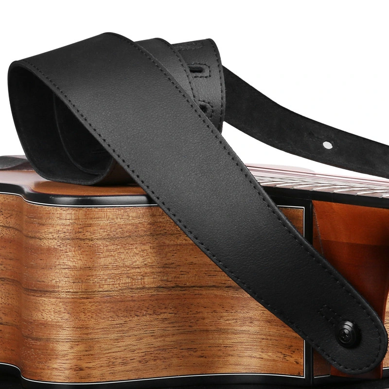 Pure Leather Guitar Strap Widened And Thickened Folk Wood