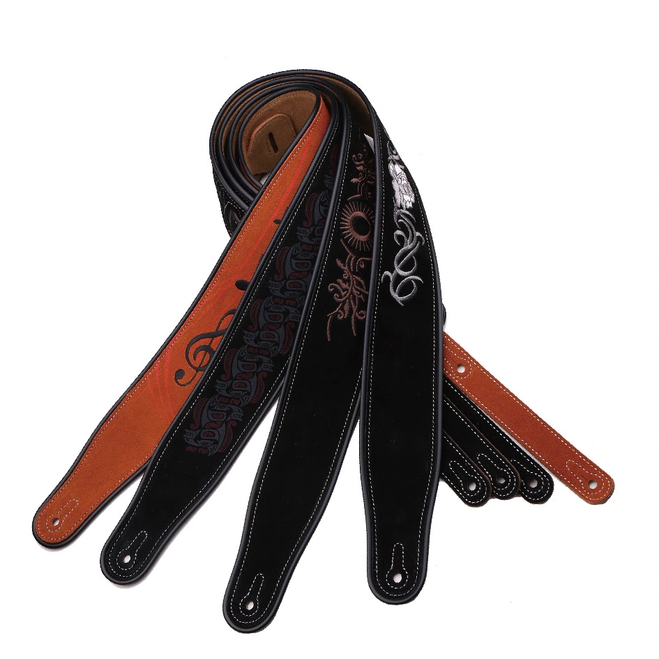 Full-leather Suede Guitar Strap Multi-color Bakelite Universal