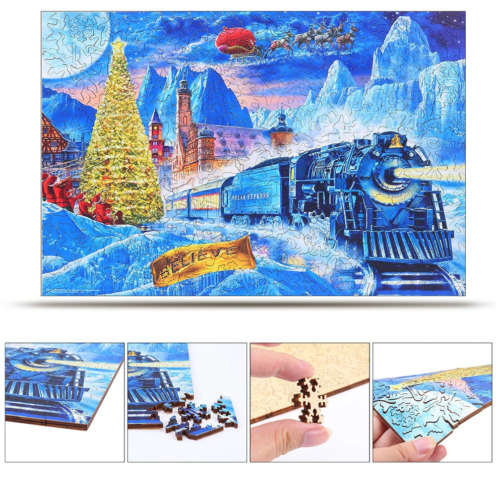 Christmas Irregular Wooden Puzzle Color