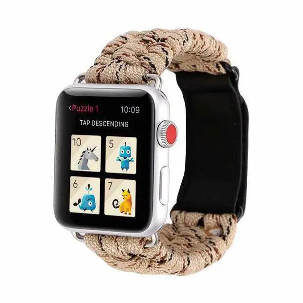 Compatible with Apple, Velcro Braided Umbrella Cord Iwatch Strap