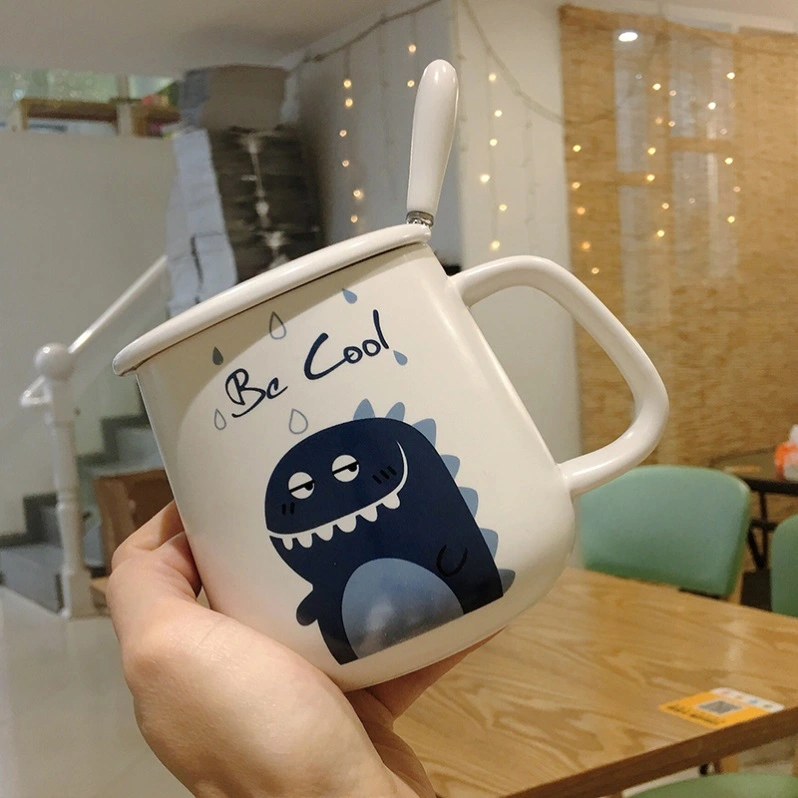 Cute Mug With Lid For Female Dormitory Home Breakfast Cup