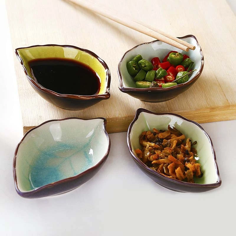 Kitchen Seasoning Dish Ice Cracked Glazed Bone Dish Vinegar Dish Soy Sauce Dish