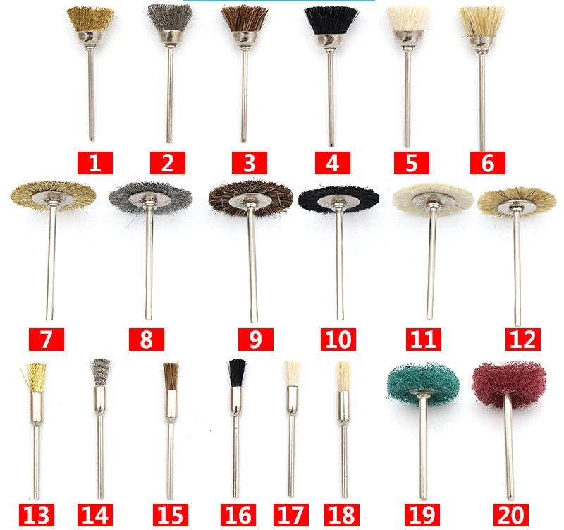 Mini Cleaning And Descaling Wheel With Handle Steel Wire T Type Polishing Brush