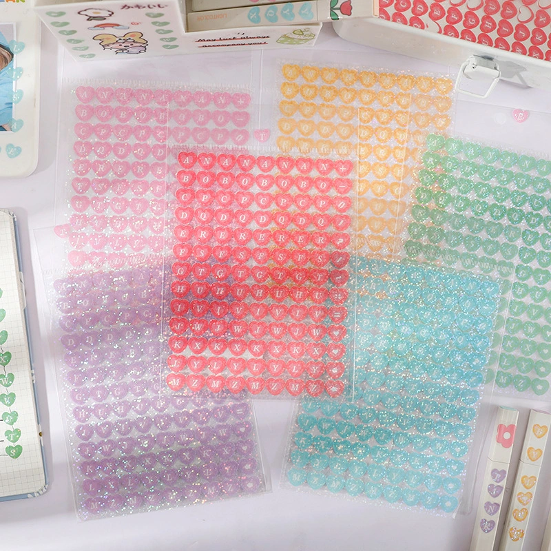 Love Symbol Sticker Student Handbook Diary Material Sticker Cute Girl