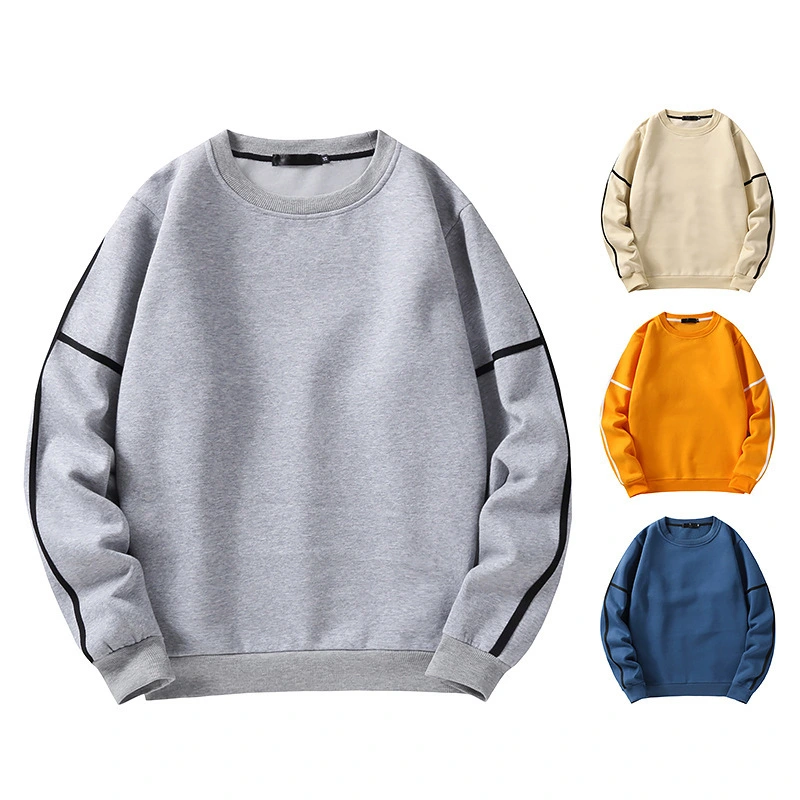 Contrasting Basic Round Neck Long Sleeve Sweatshirt