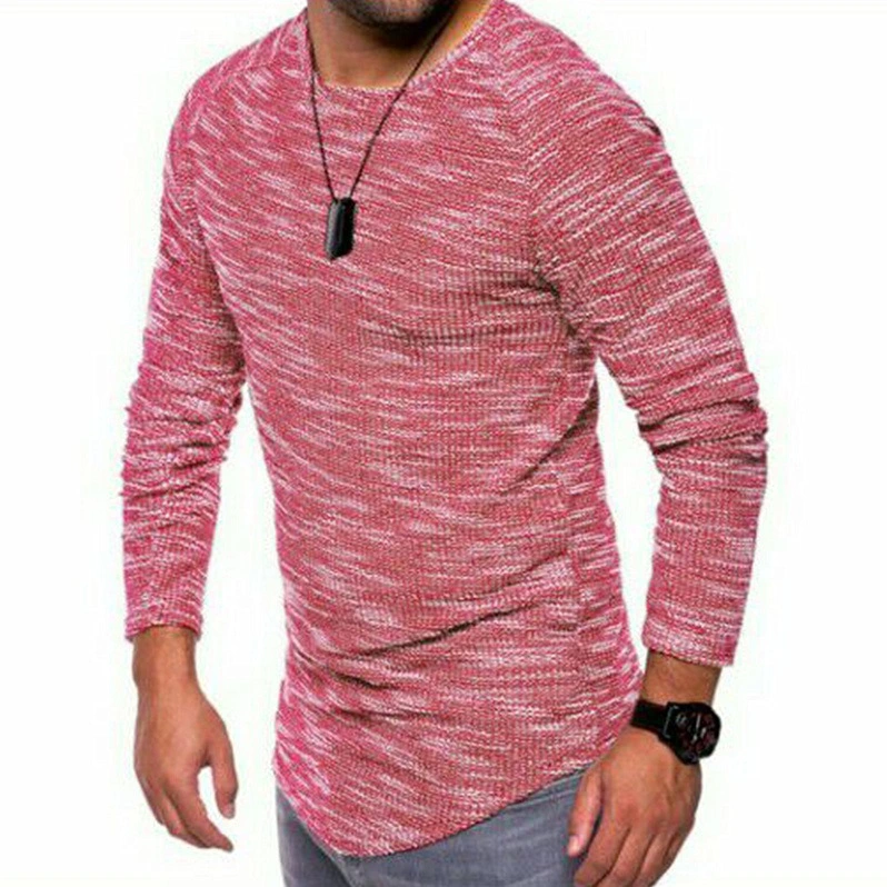 New Autumn Round Neck Slim Solid Color Long Sleeves