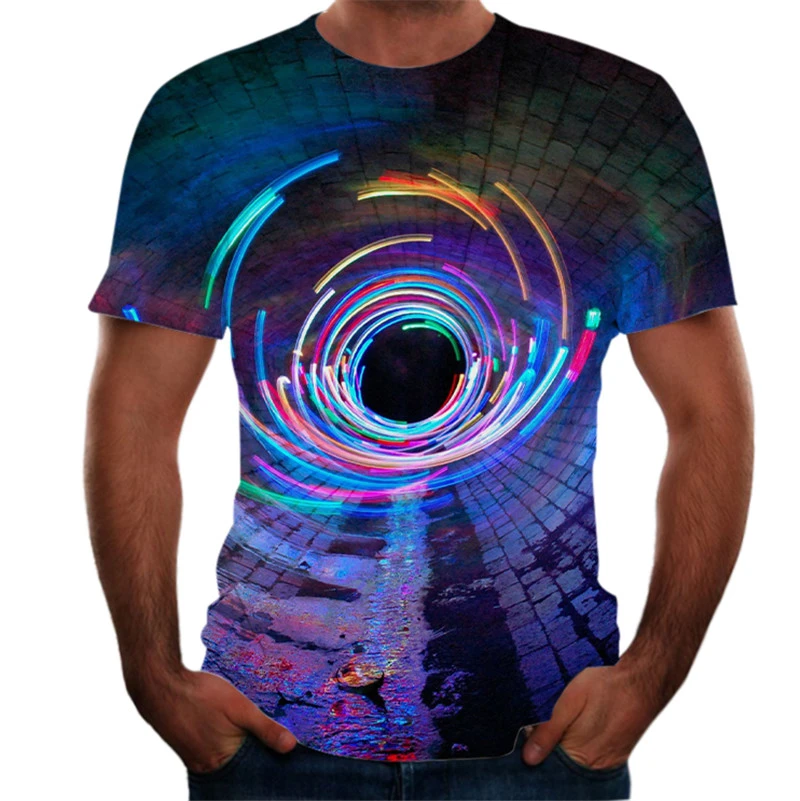 3D digital printing round neck short sleeves