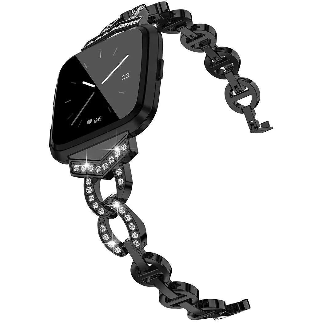Watch Stainless Steel Metal Strap With Diamonds